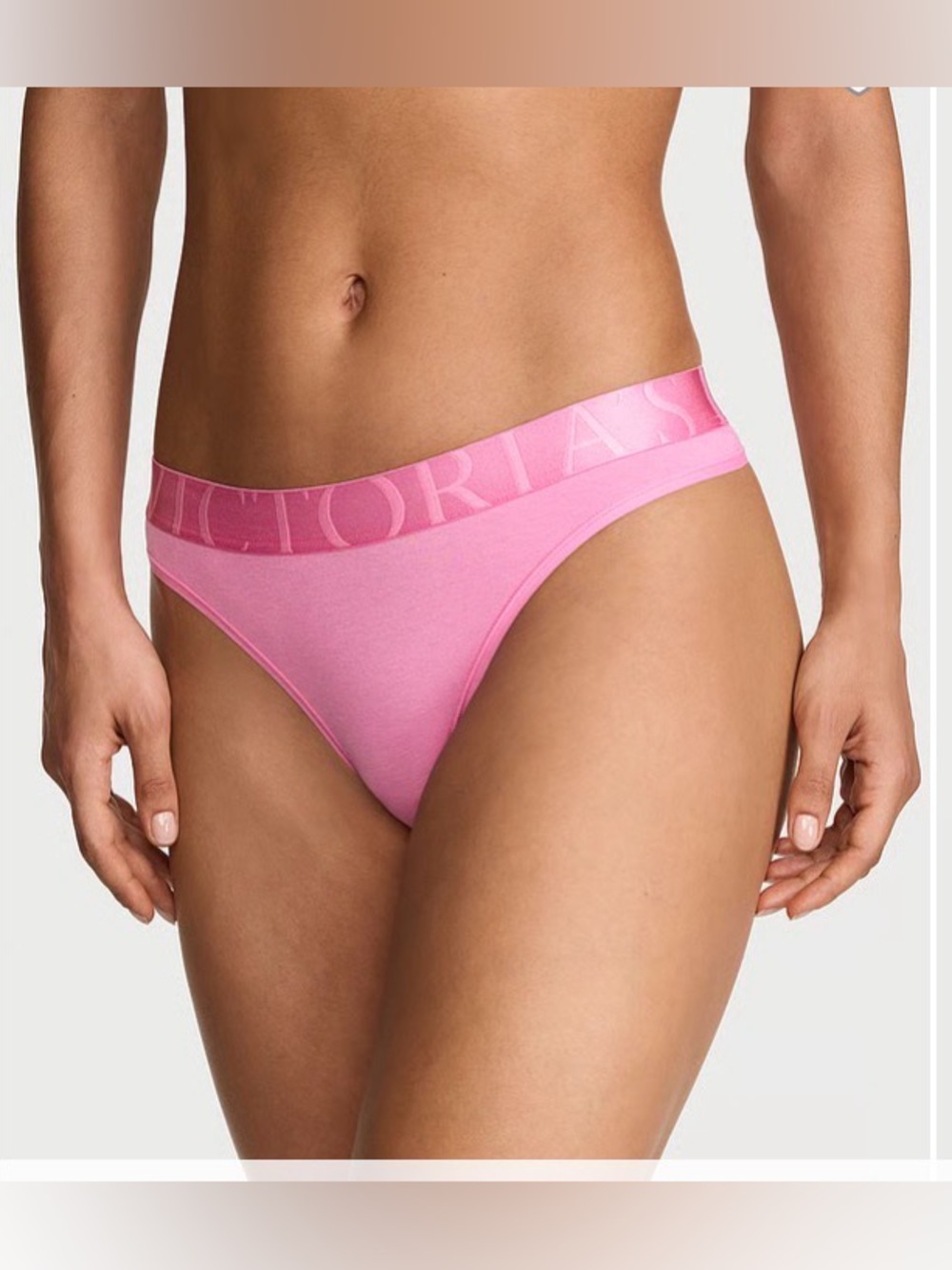 Victoria's Secret Exploded Logo Cotton Thong Panty